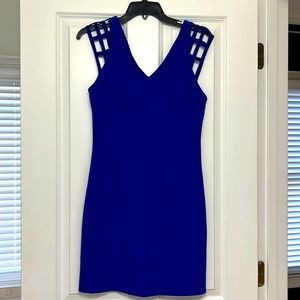 Royal Blue Lattice Sleeve Dress